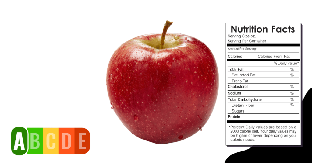 Apple nutrition table and nutrition facts.