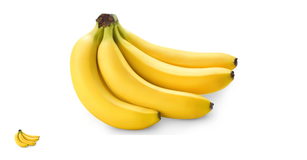 A close-up picture of banana related to banana nutrition facts, in white background.