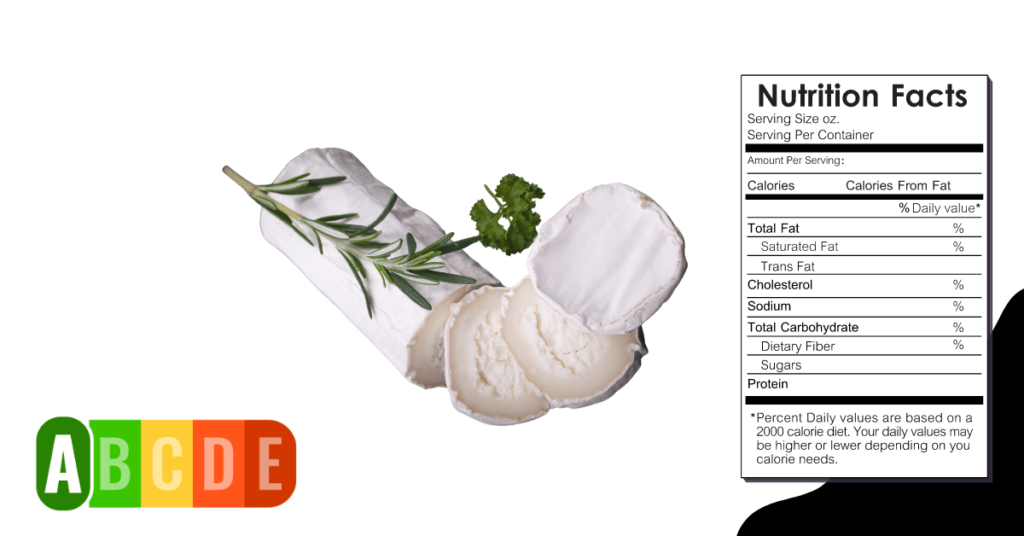 Goat Cheese nutrition table and nutrition facts.