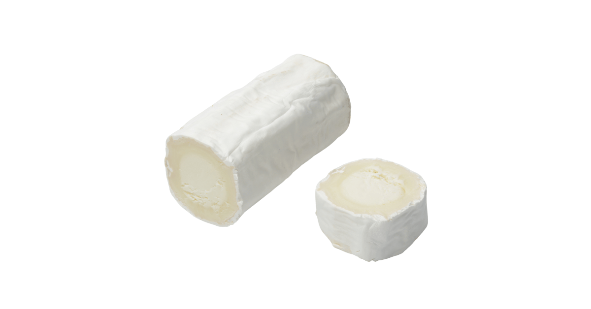 A close-up picture of goat cheese related to goat cheese nutrition facts, in white background.