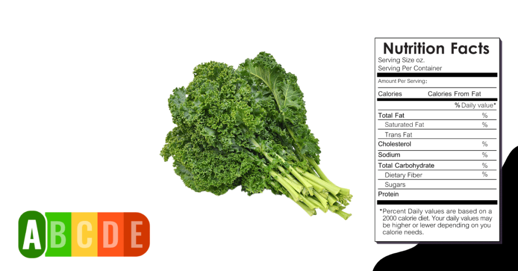 Kale nutrition table and nutrition facts.