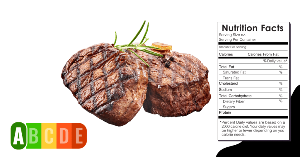 Lean Beef nutrition table and nutrition facts.