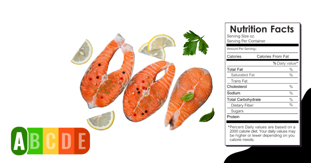 Salmon nutrition table and nutrition facts.