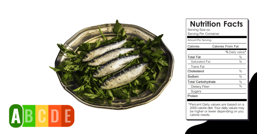 Sardine nutrition table and nutrition facts.