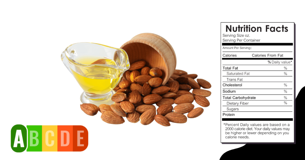 Almond Oil nutrition table and nutrition facts.