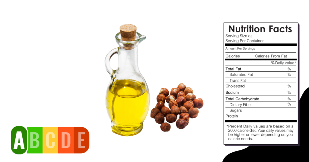 Hazelnut Oil nutrition table and nutrition facts.