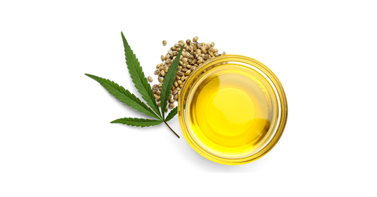 A close-up picture of hemp seed oil related to hemp seed oil nutrition facts, in white background.