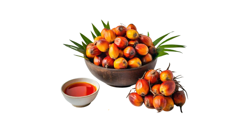 A close-up picture of red palm oil related to red palm oil nutrition facts, in white background.