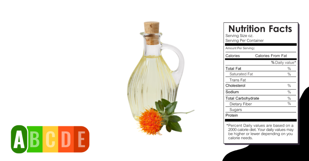 Safflower Oil nutrition table and nutrition facts.