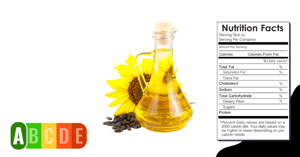 Sunflower Oil nutrition table and nutrition facts.