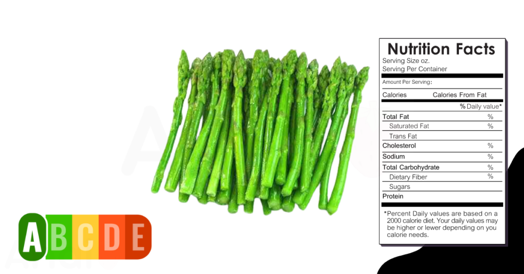 Asparagus nutrition table and nutrition facts.