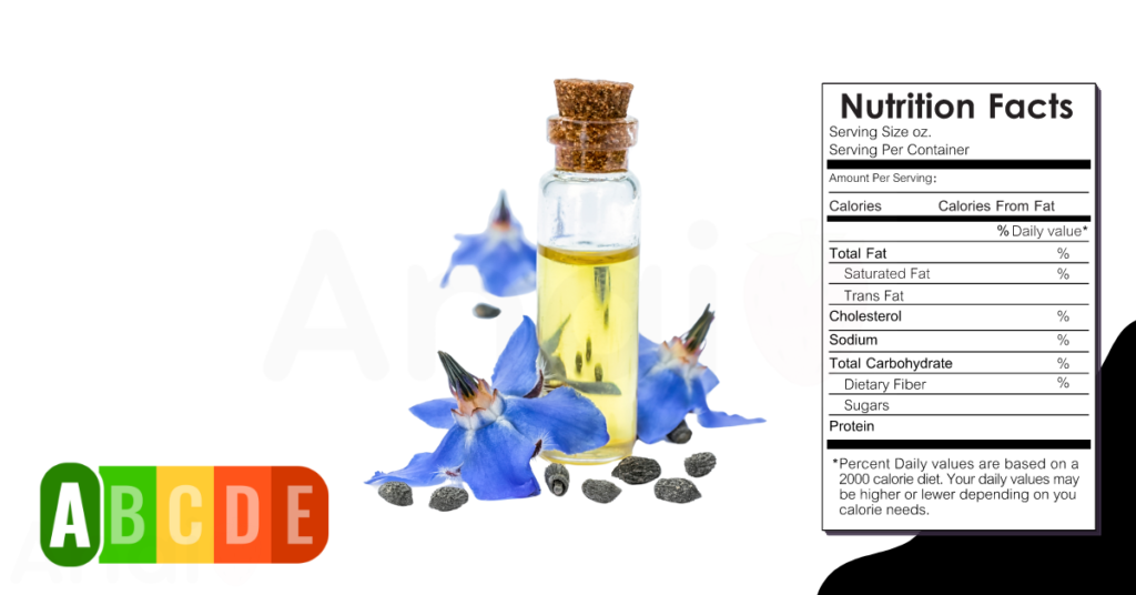 Borage Seed Oil nutrition table and nutrition facts.