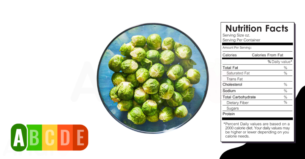 Brussels Sprout nutrition table and nutrition facts.