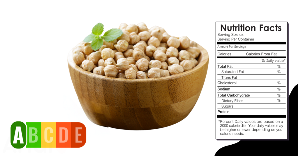 Chickpea nutrition table and nutrition facts.