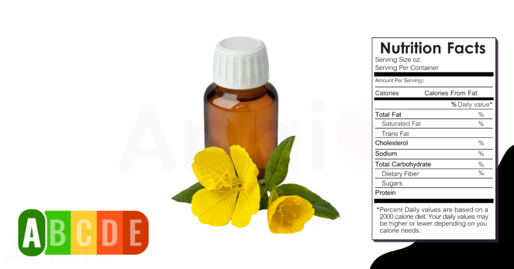 Evening Primrose Oil nutrition table and nutrition facts.