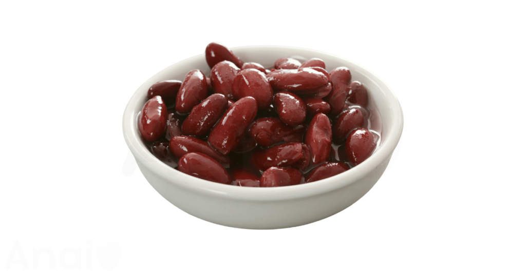 A close-up picture of kidney beans related to kidney bean nutrition facts, in white background.