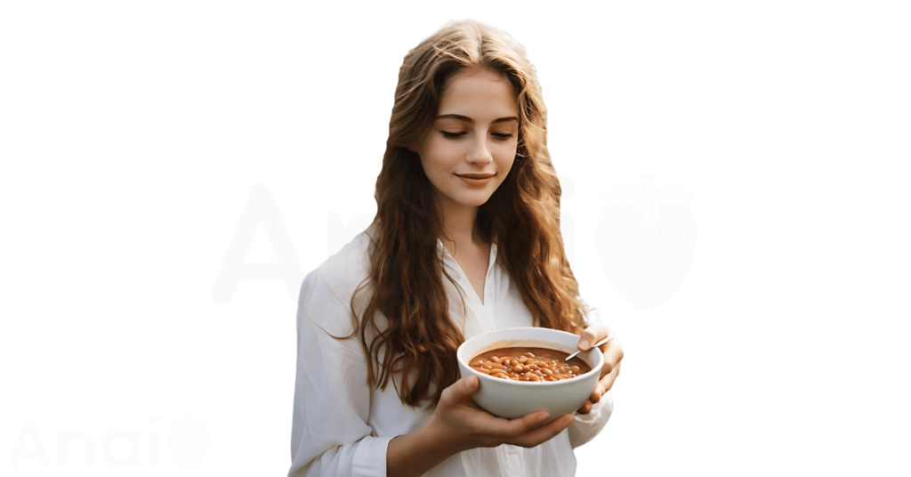 A person eating kidney beans for weight loss.