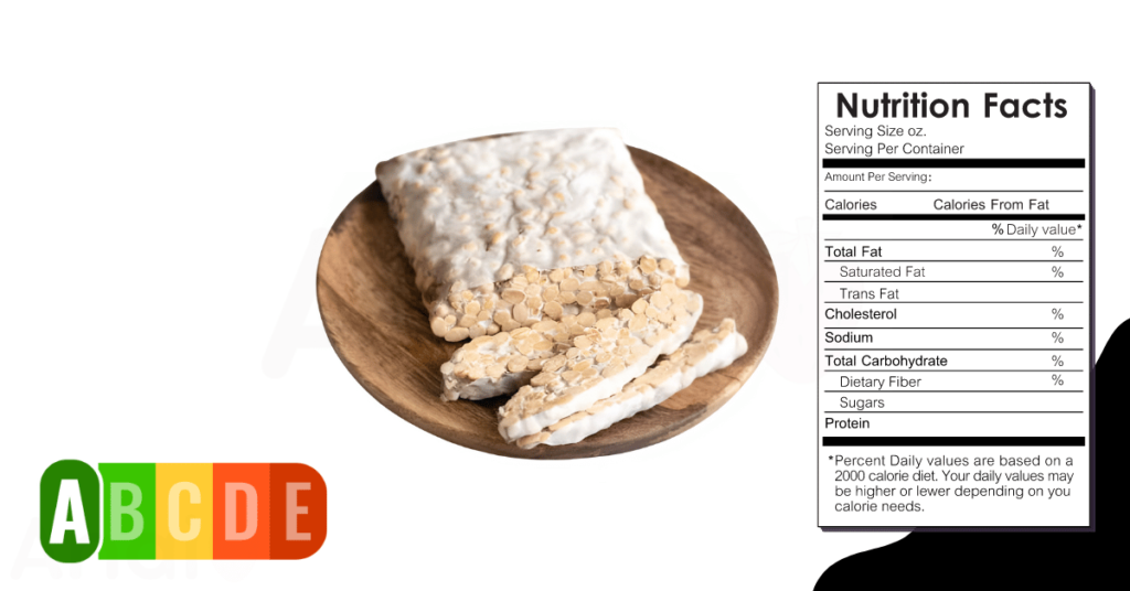 Tempeh nutrition table and nutrition facts.