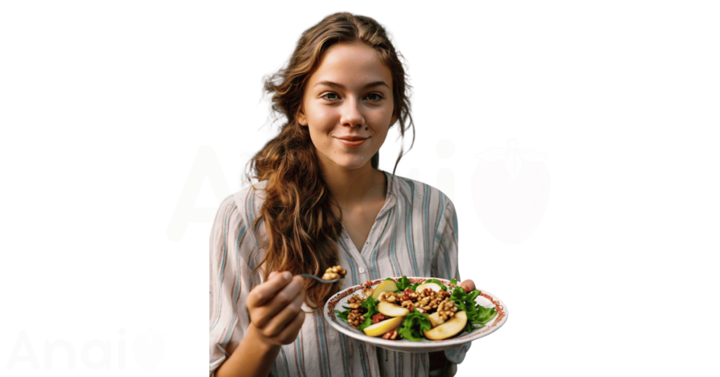 A person eating walnuts for weight loss.