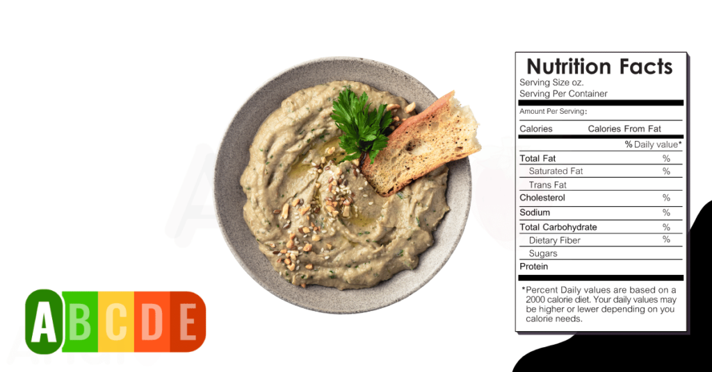 Baba Ghanoush nutrition table and nutrition facts.