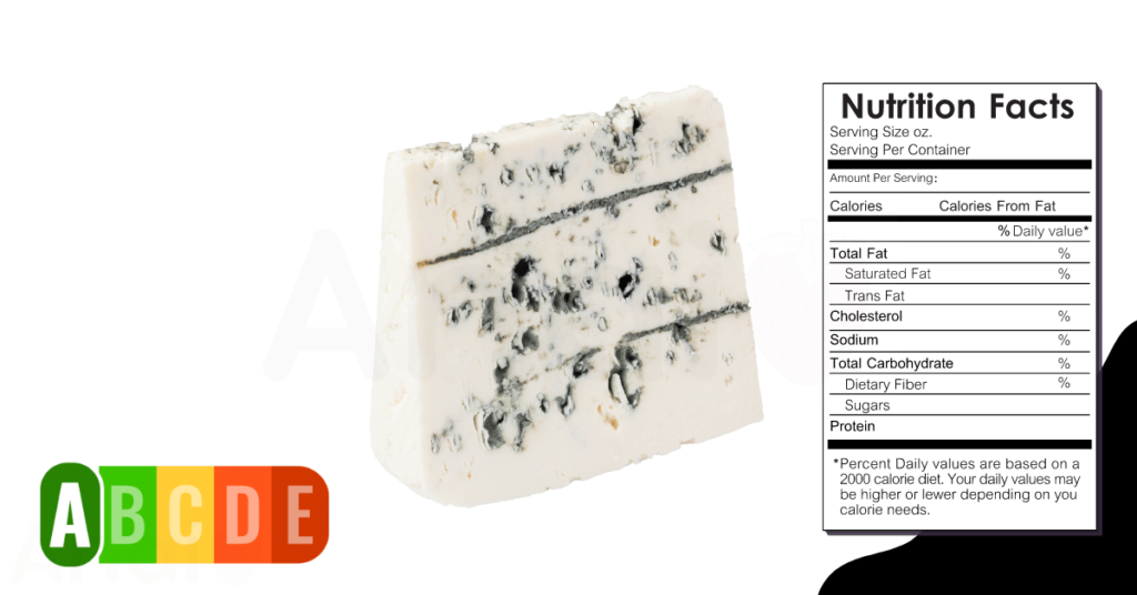 Blue Cheese nutrition table and nutrition facts.