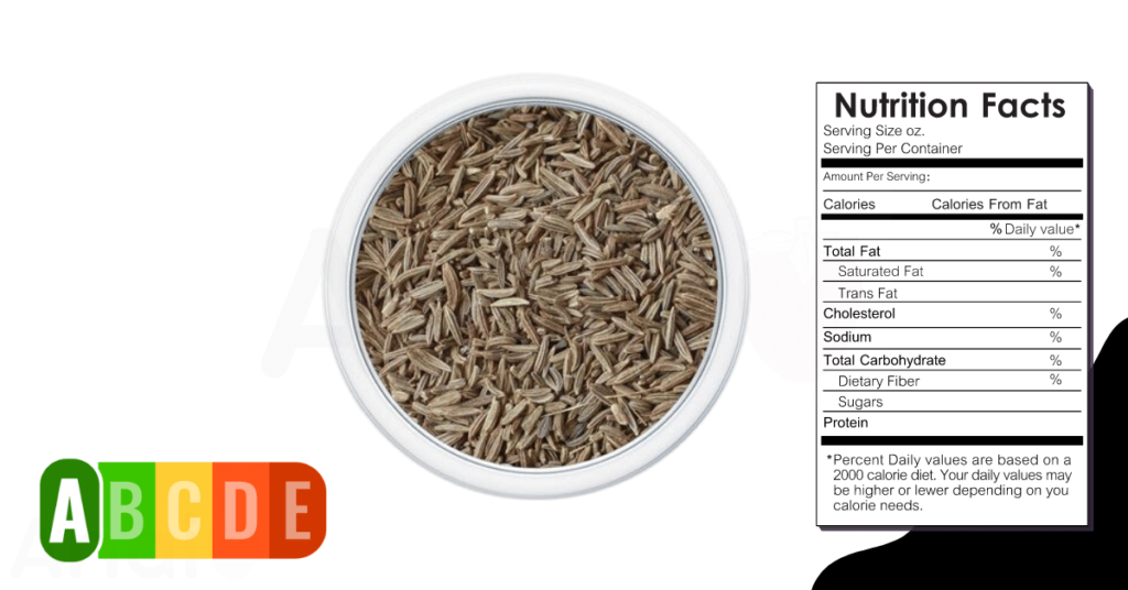 Caraway Seed nutrition table and nutrition facts.