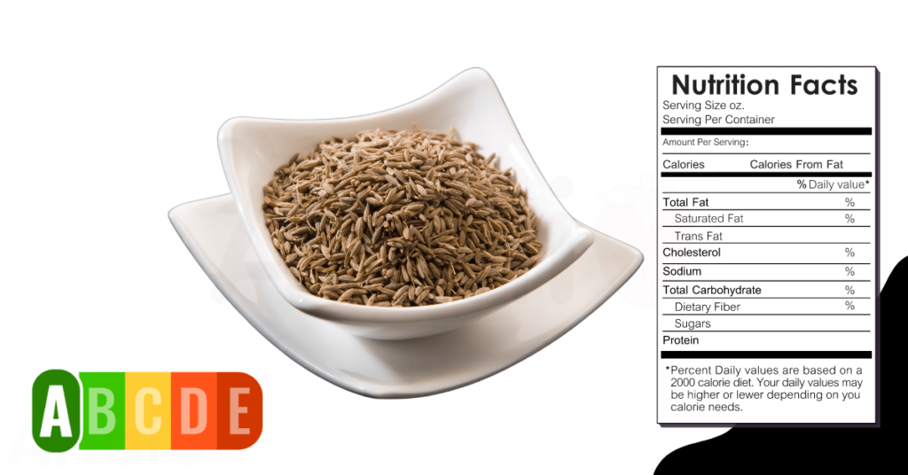 Cumin Seed nutrition table and nutrition facts.