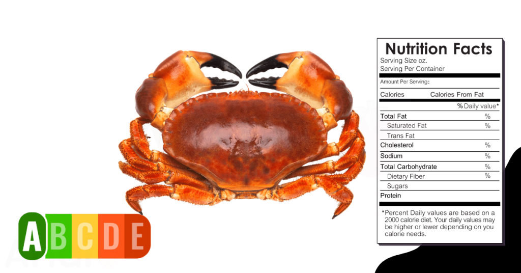 Crab nutrition table and nutrition facts.