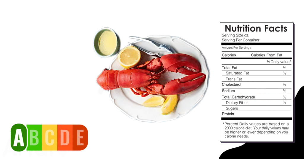 Lobster nutrition table and nutrition facts.