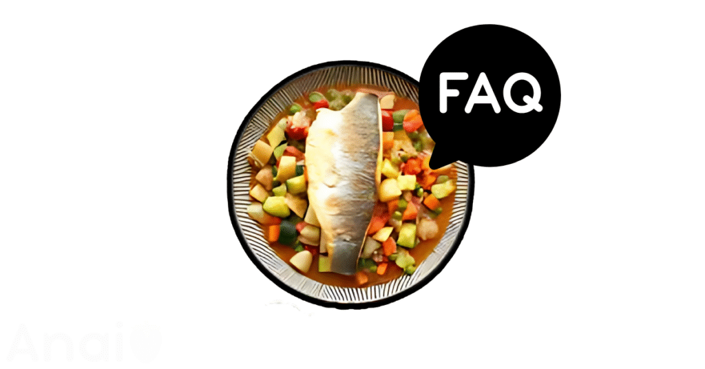A pic of fresh sea bass next to a black banner for sea bass nutrition FAQs.