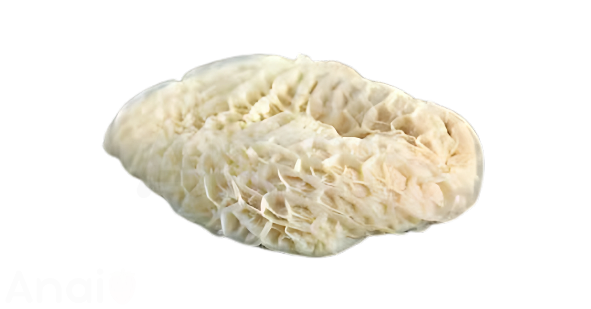 A close-up picture of tripe related to tripe nutrition facts, in white background.