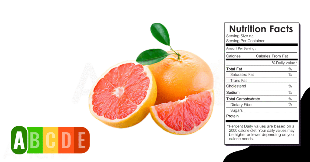 Grapefruit nutrition table and nutrition facts.