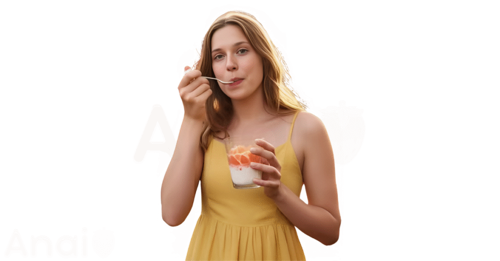 A person eating grapefruits for weight loss.