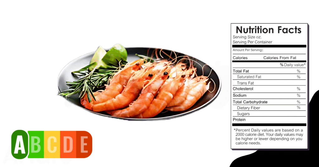 Shrimp nutrition table and nutrition facts.