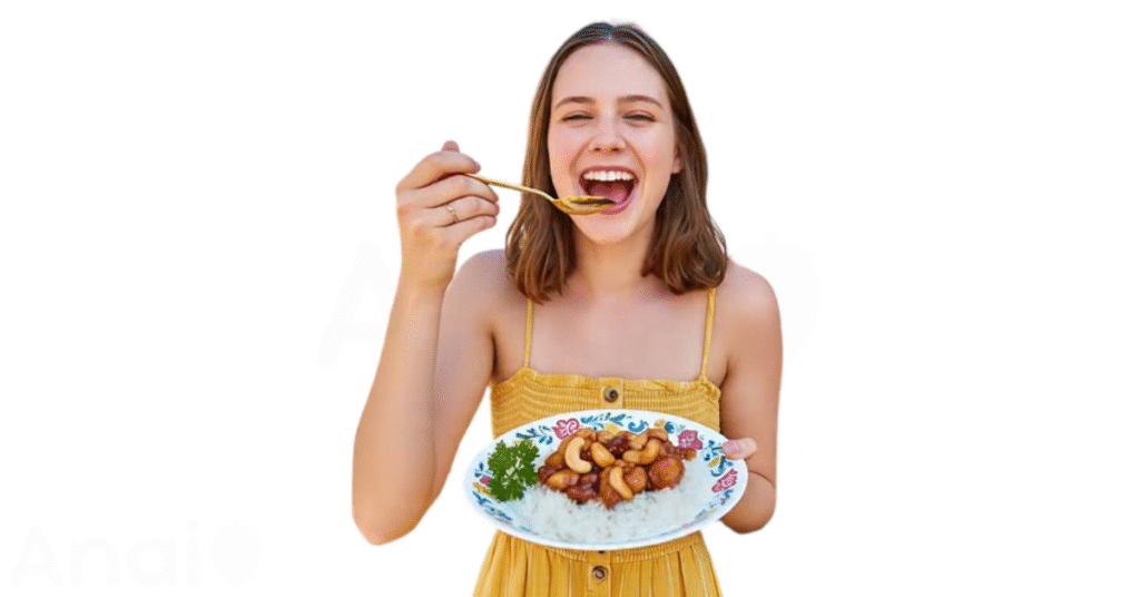 A person eating cashews for weight loss.