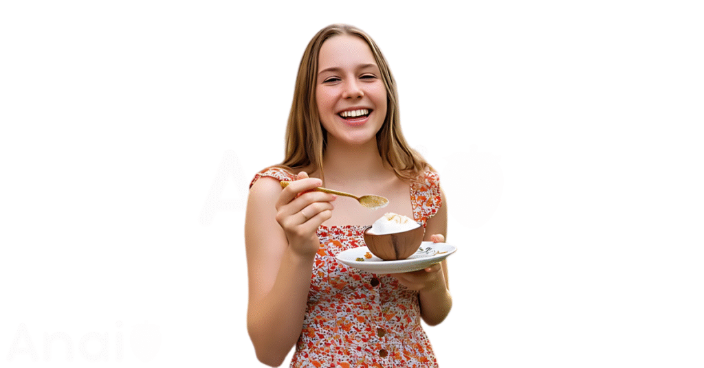 A person eating coconuts for weight loss.