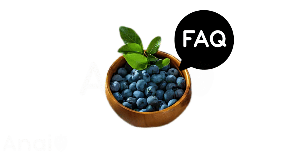 A pic of fresh huckleberries next to a black banner for huckleberries nutrition FAQs.