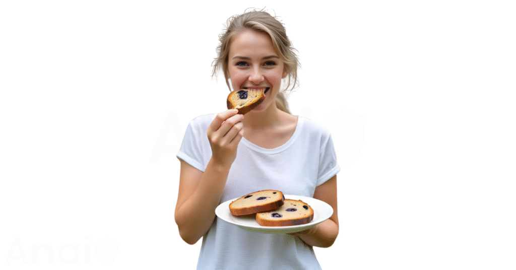 A person eating huckleberries for weight loss.