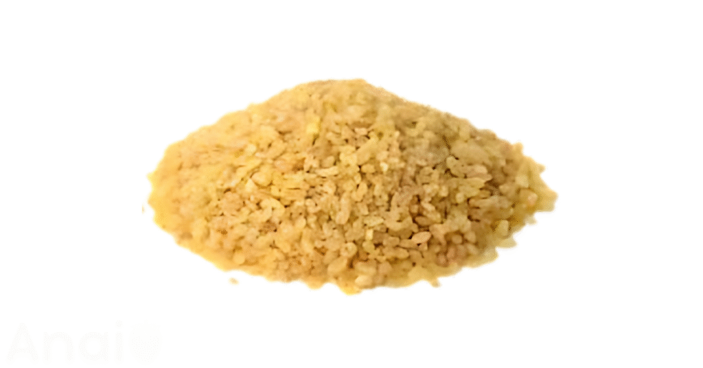 A close-up picture of bulgur related to bulgur nutrition facts, in white background.