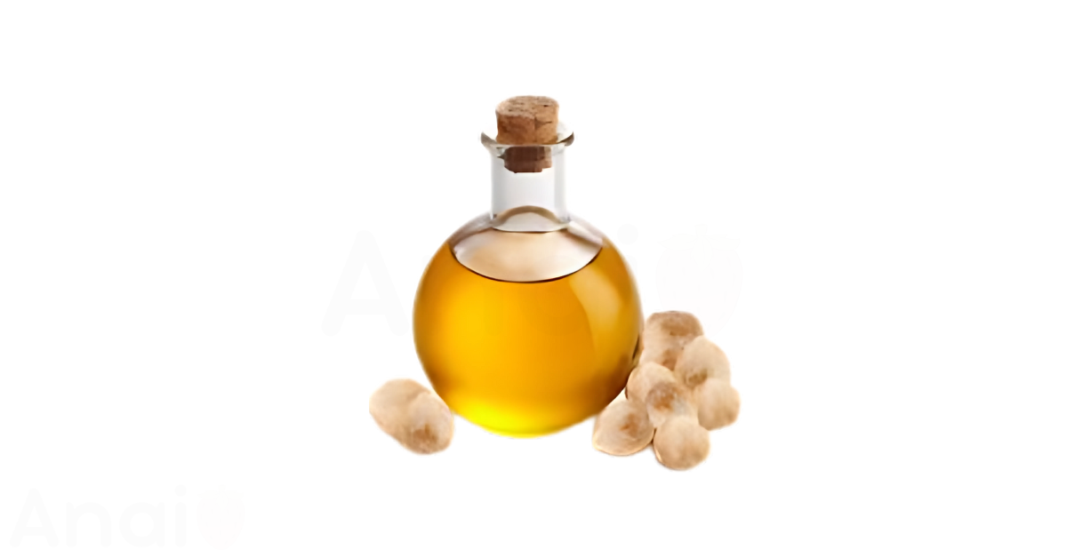 A close-up picture of kukui nut oil related to kukui nut oil nutrition facts, in white background.