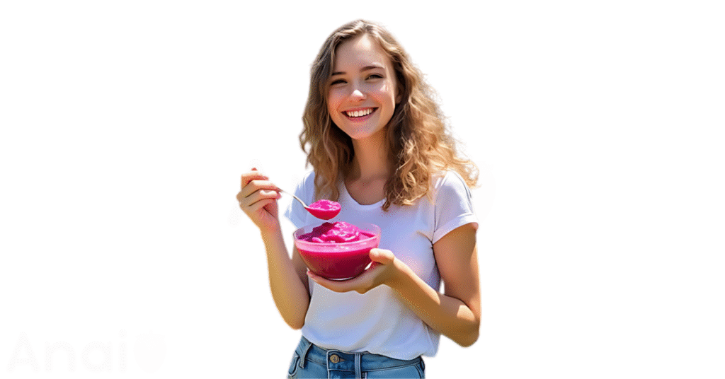 A person eating pitayas for weight loss.