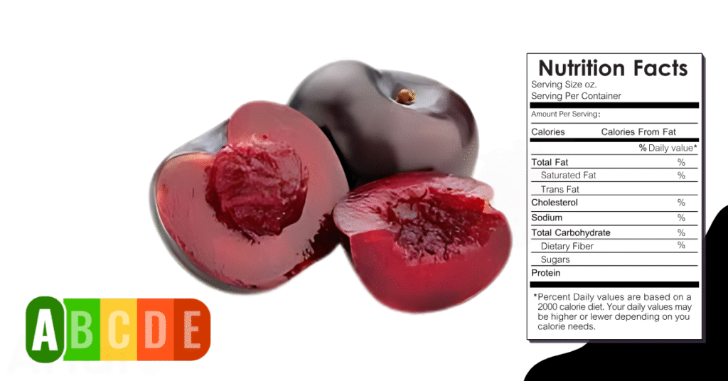 Plum nutrition table and nutrition facts.