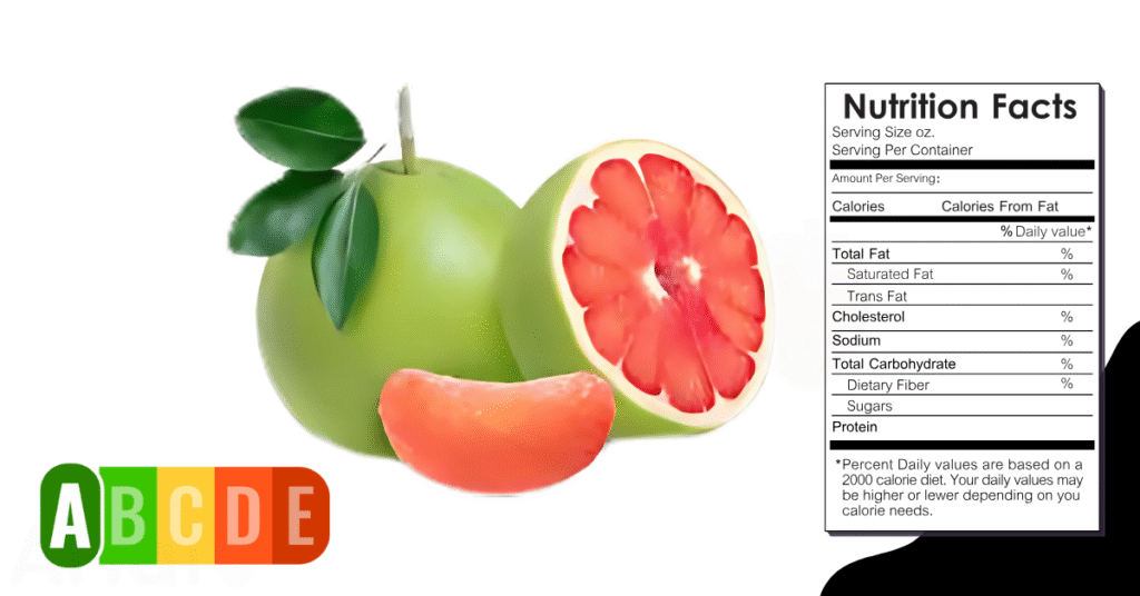 Pomelo nutrition table and nutrition facts.
