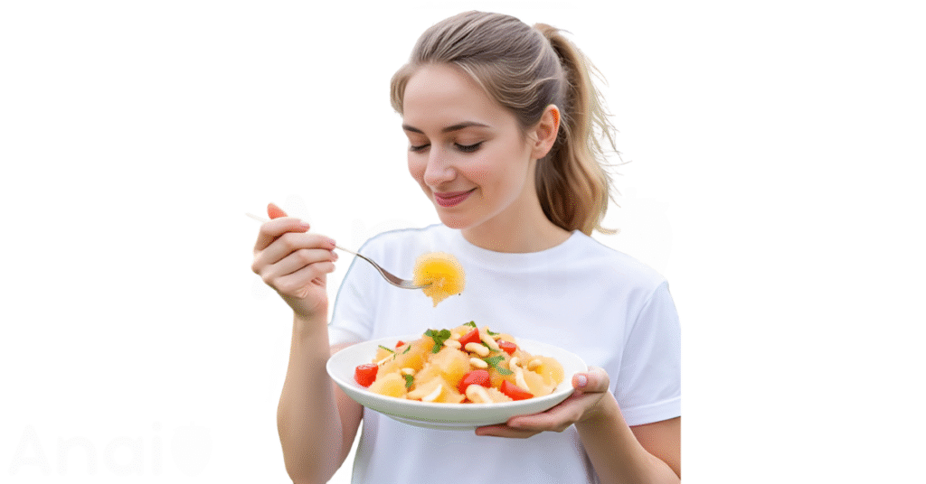A person eating pomelos for weight loss.
