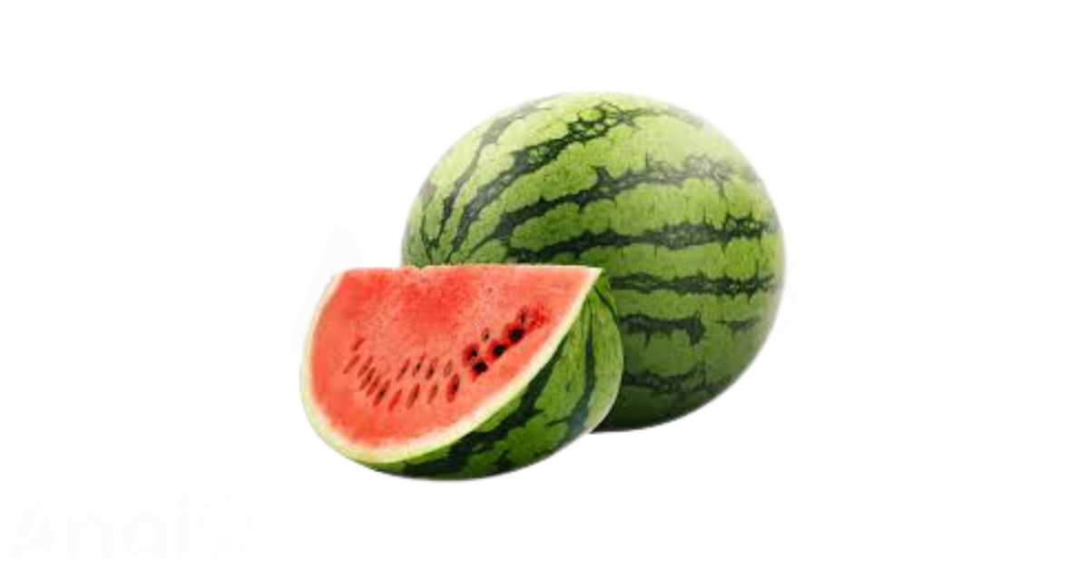 A close-up picture of watermelons related to watermelon nutrition facts, in white background.