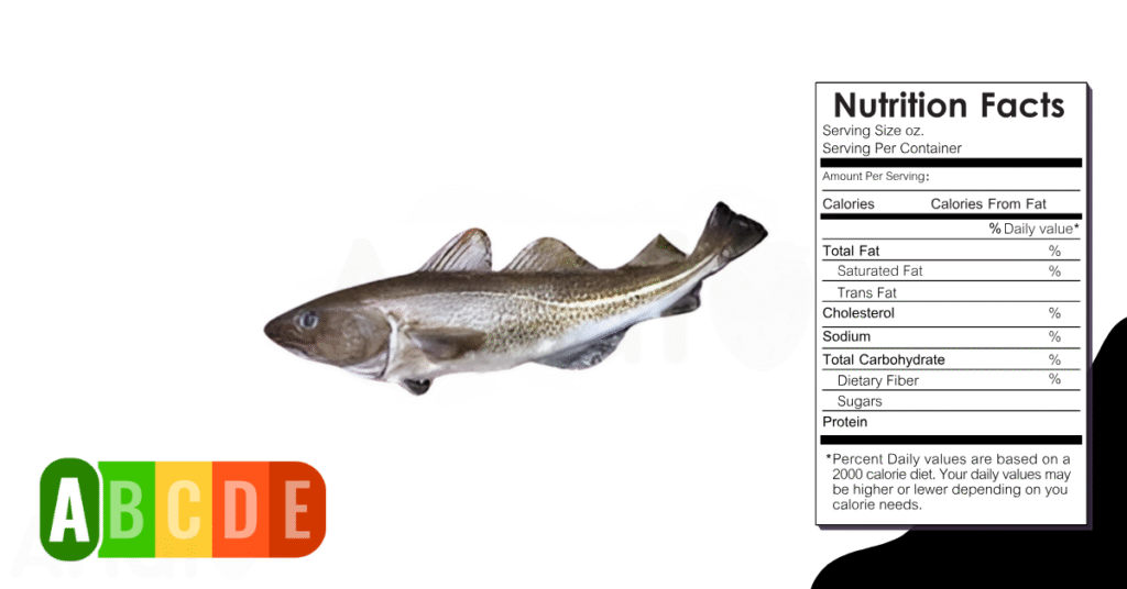 Cod nutrition table and nutrition facts.