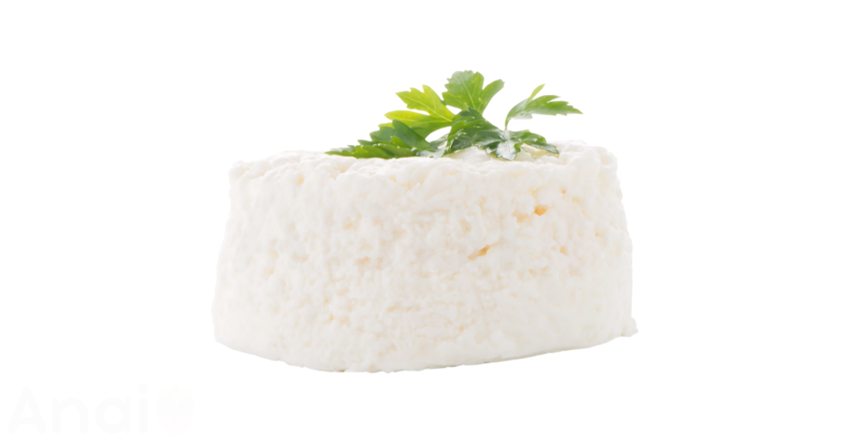 A close-up picture of cottage cheese related to cottage cheese nutrition facts, in white background.