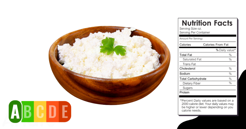 Cottage Cheese nutrition table and nutrition facts.