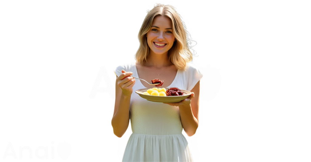 A person eating octopus for weight loss.