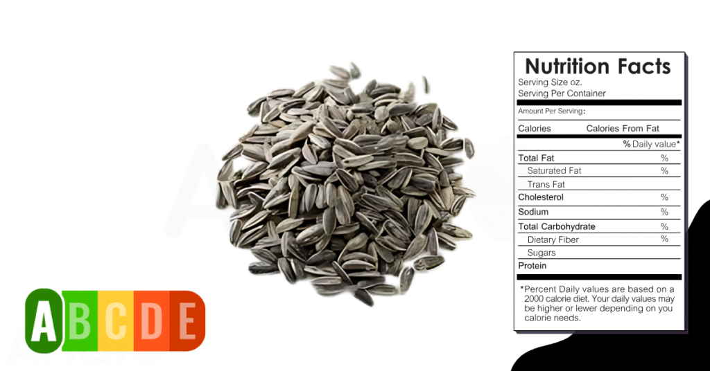 Sunflower Seed nutrition table and nutrition facts.
